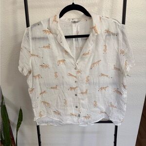 Rails Zuma Jungle Cat Linen Top